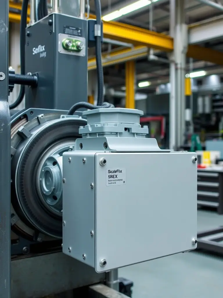 A ScaleFlux-SREX motor integrated into industrial machinery, demonstrating its robust design and ability to handle heavy-duty applications.